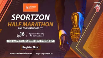 Sportzon Half Marathon, Coach Ravinder Gurugram